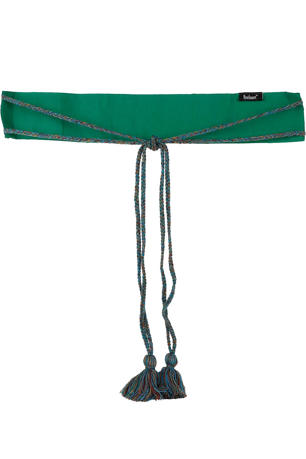 Floral Embellished Saree Belt in Parrot Green & Multi