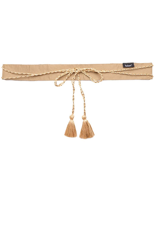 Abstract Sequined Saree Belt in Antique Gold & Multi