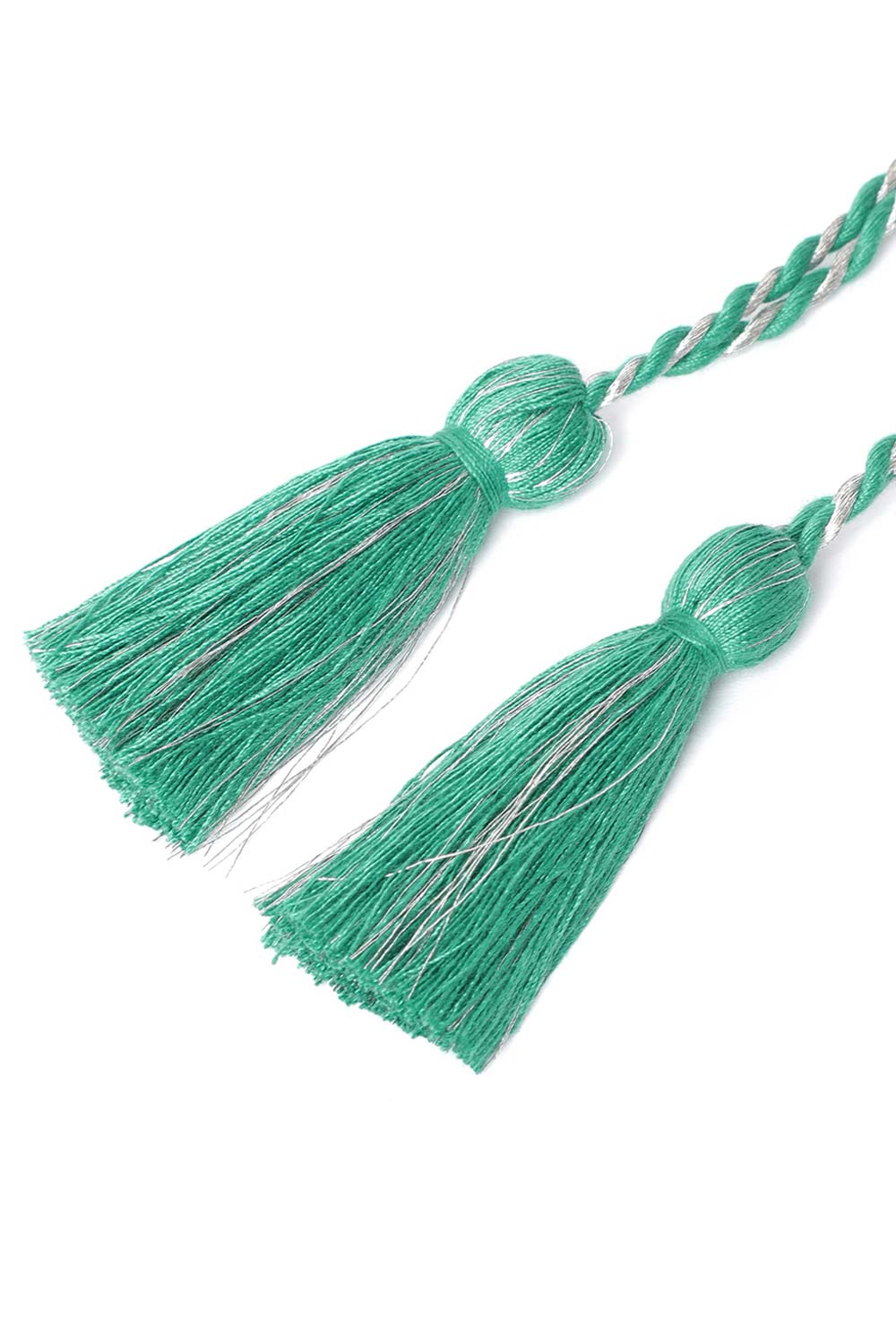 Geometric Bead Work Saree Waist Belt in Turquoise & Silver