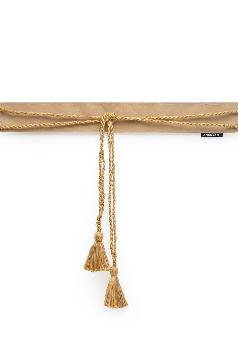 Geometric Floral Bead Work Saree Belt in Gold & Multi