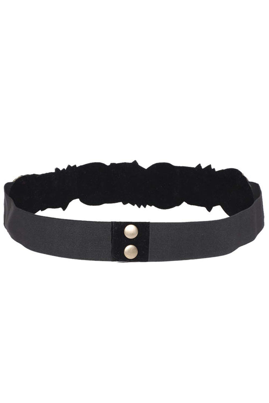 Floral Sequins Work Saree Waist Belt in Peach & Gold