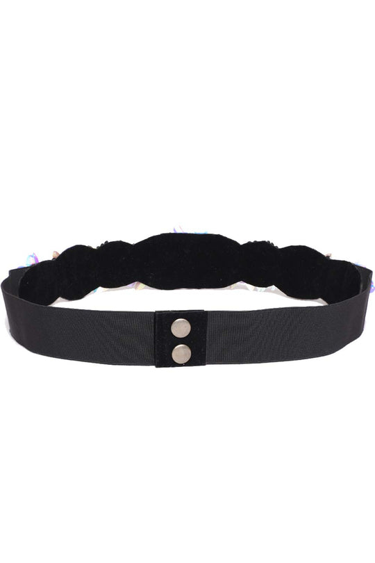 Floral Sequins Work Saree Waist Belt in Multi