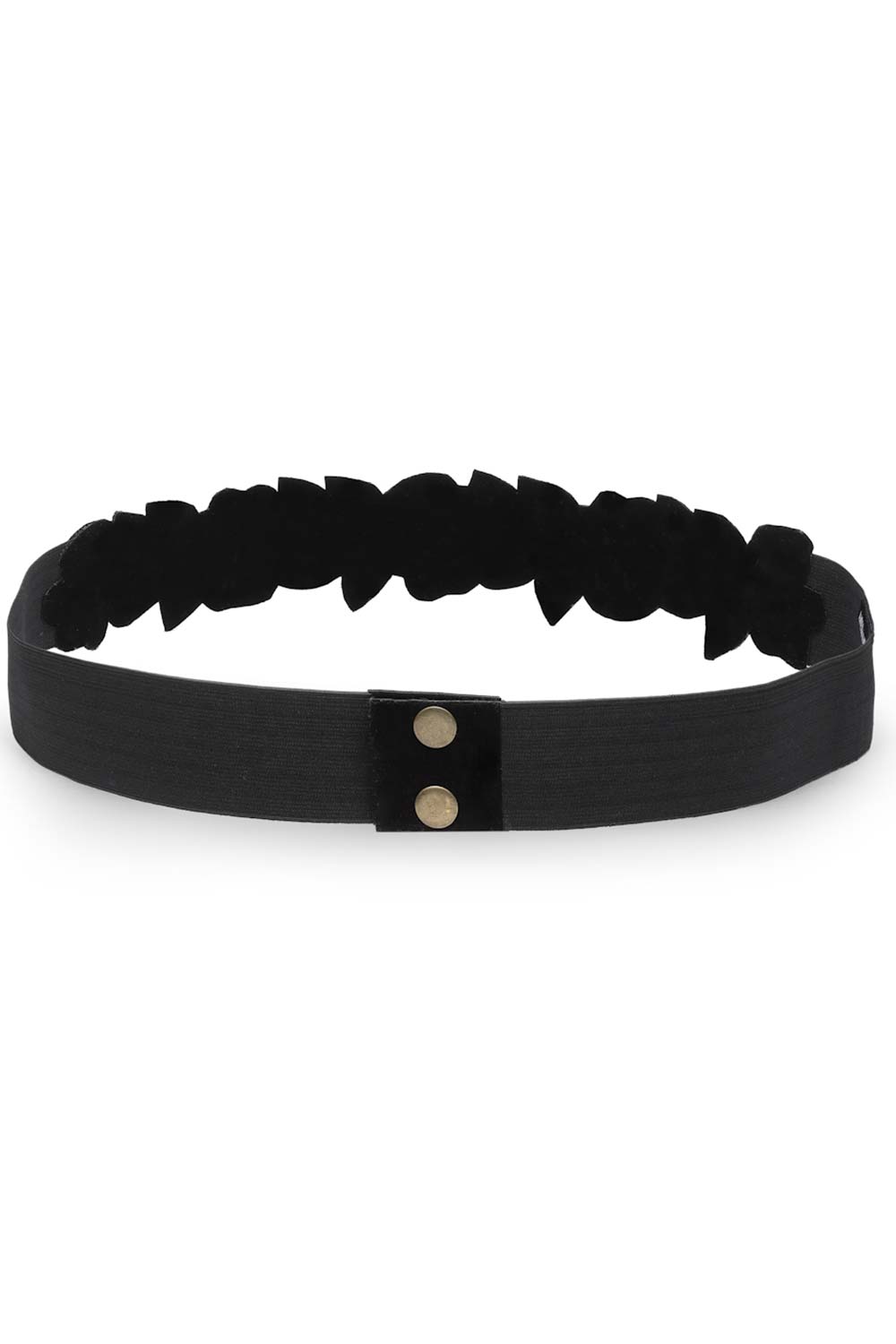 Botanical Sequins Cut Work Saree Belt in Black & Silver & Rust