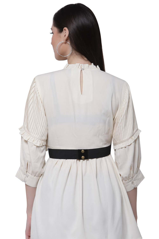 Botanical Bead Cut Work Saree Belt in Black & Multi