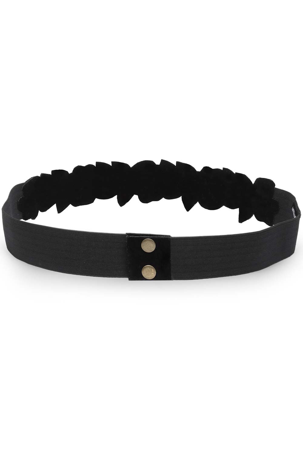 Botanical Bead Cut Work Saree Belt in Black & Multi