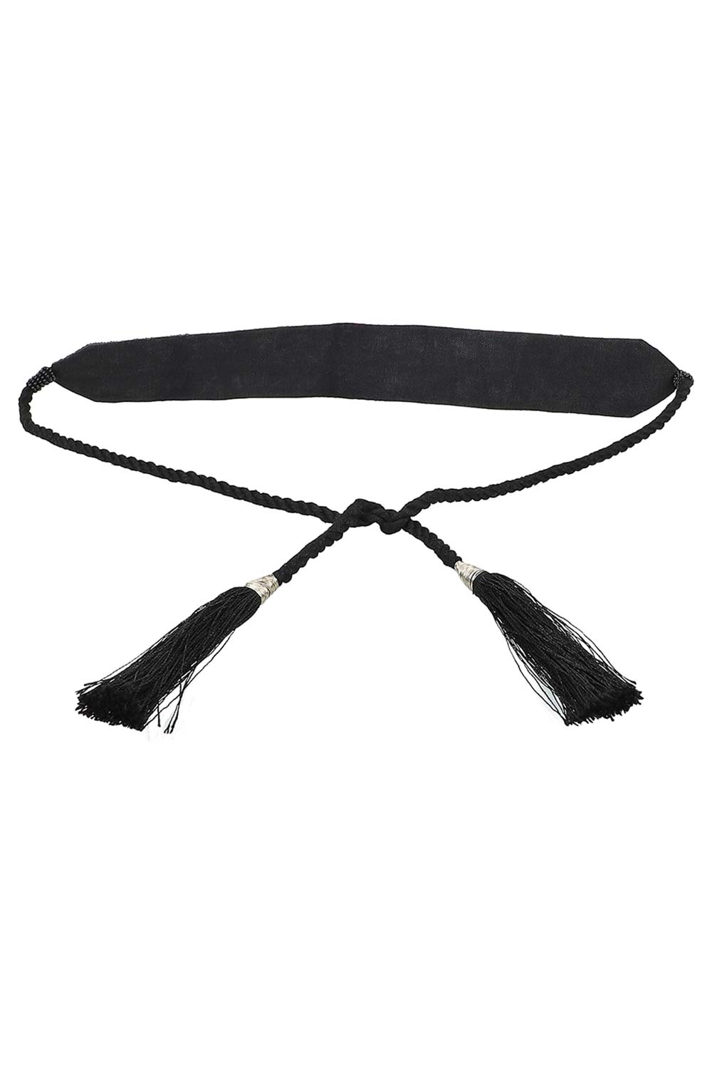 Embellished Saree Belt in Black & Multi