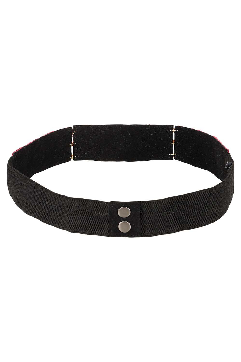 Harlequin Bead Work Saree Belt in Multi & Black