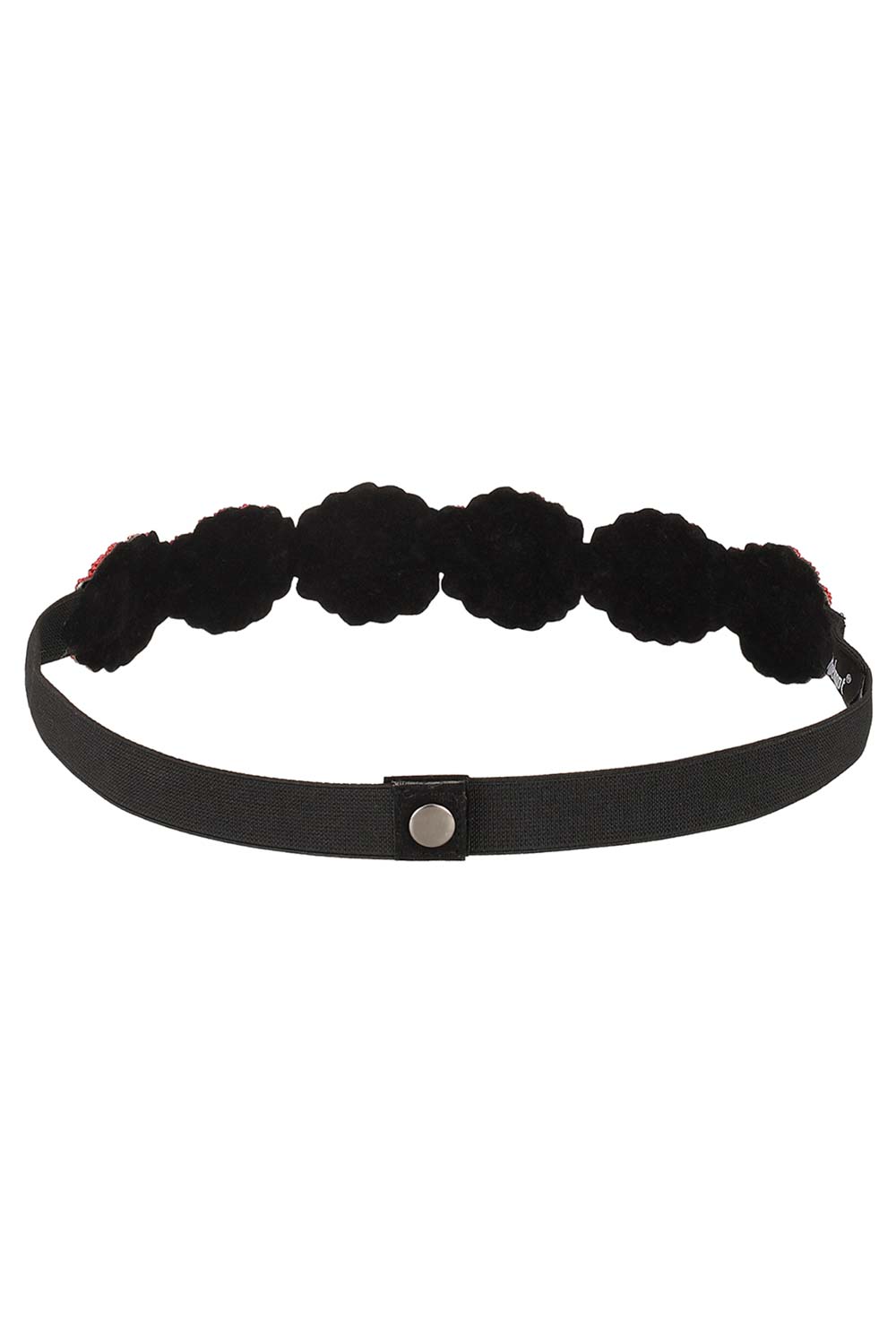 Floral Bead & Stone Work Saree Belt in Wine & Multi