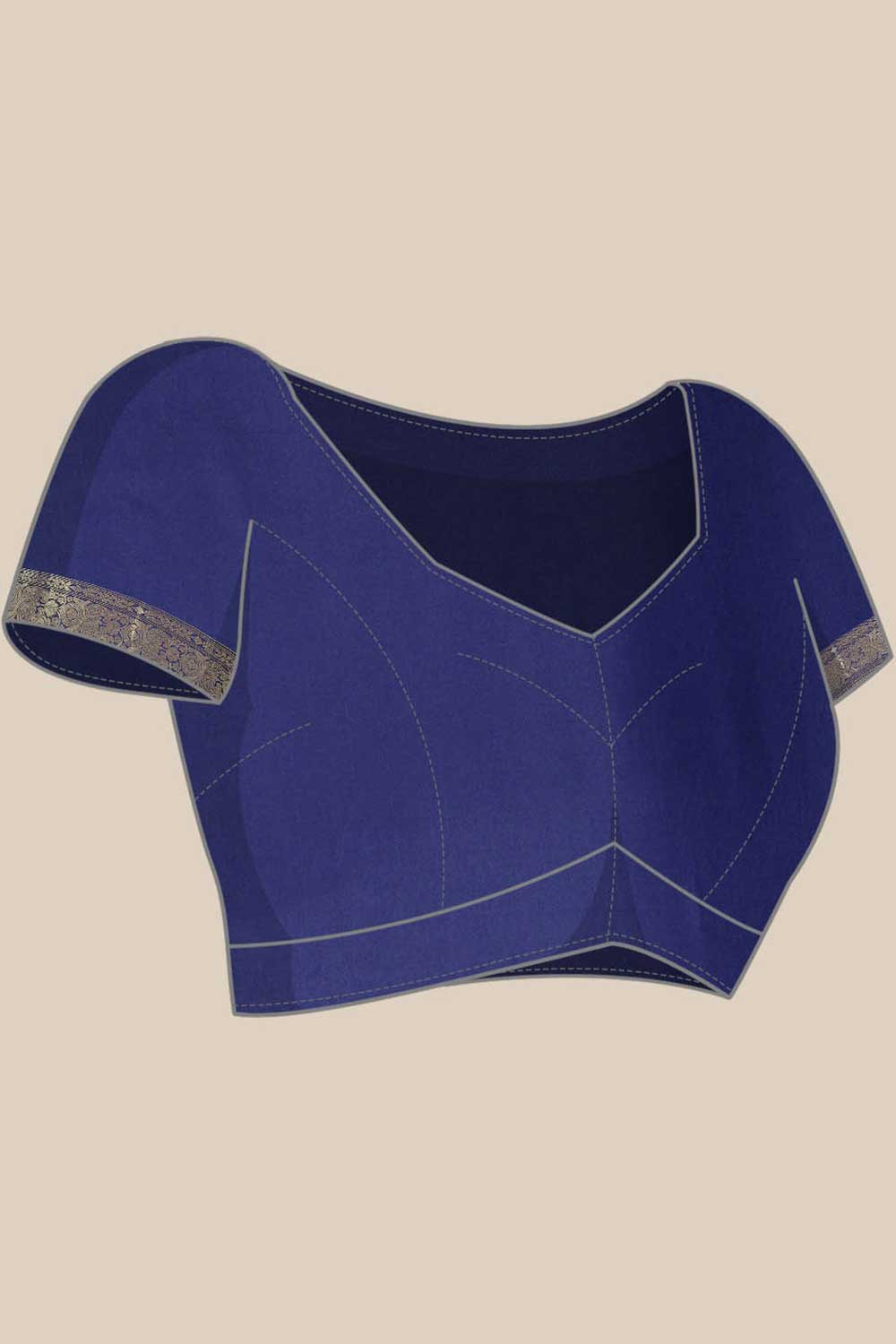 Anju Navy Blue Kanjivaram Litchi Silk Woven One Minute Saree