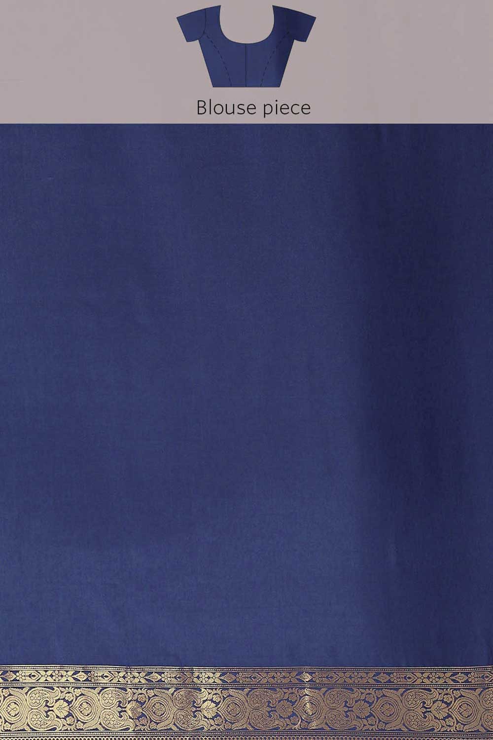 Anju Navy Blue Kanjivaram Litchi Silk Woven One Minute Saree