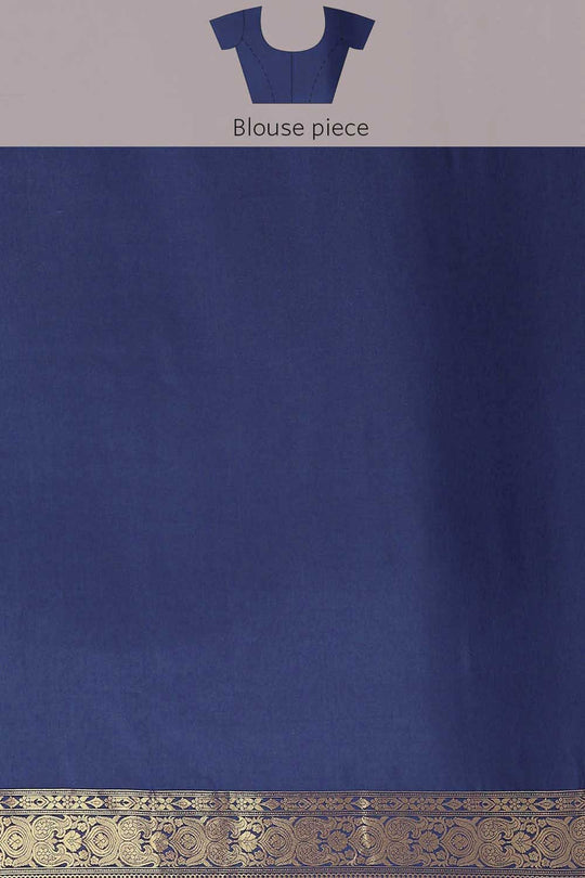 Anju Navy Blue Kanjivaram Litchi Silk Woven One Minute Saree