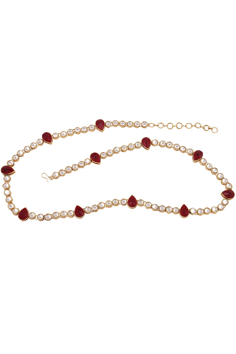 Buy Women's Alloy Belly Chain in Maroon - Front