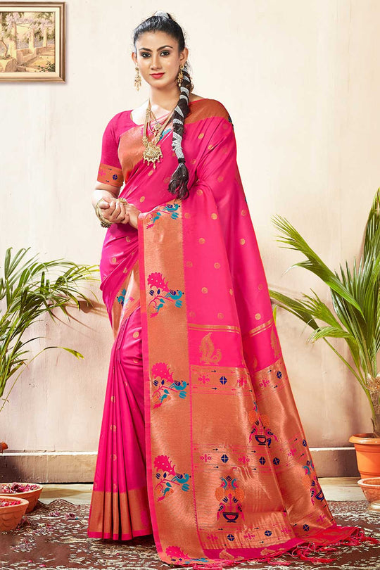 Rupa Pink Paithani Art Silk One Minute Saree