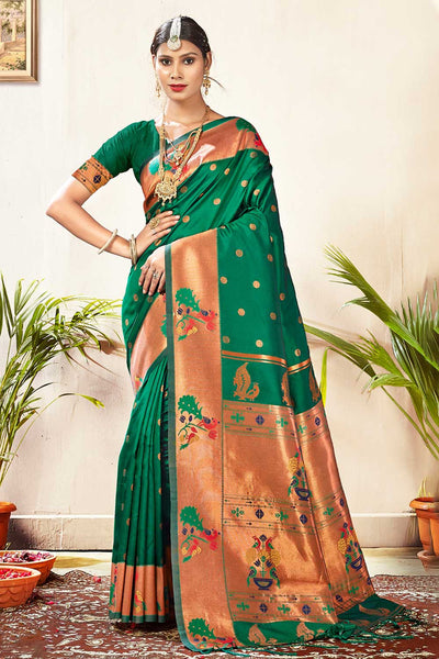 Mamta Green Paithani Art Silk One Minute Saree