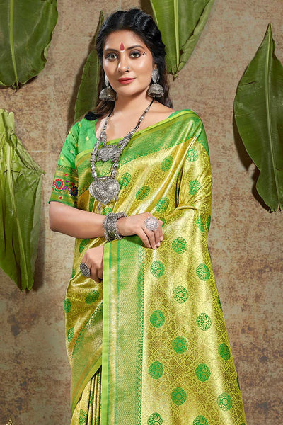 Ayla Green Paithani Art Silk One Minute Saree