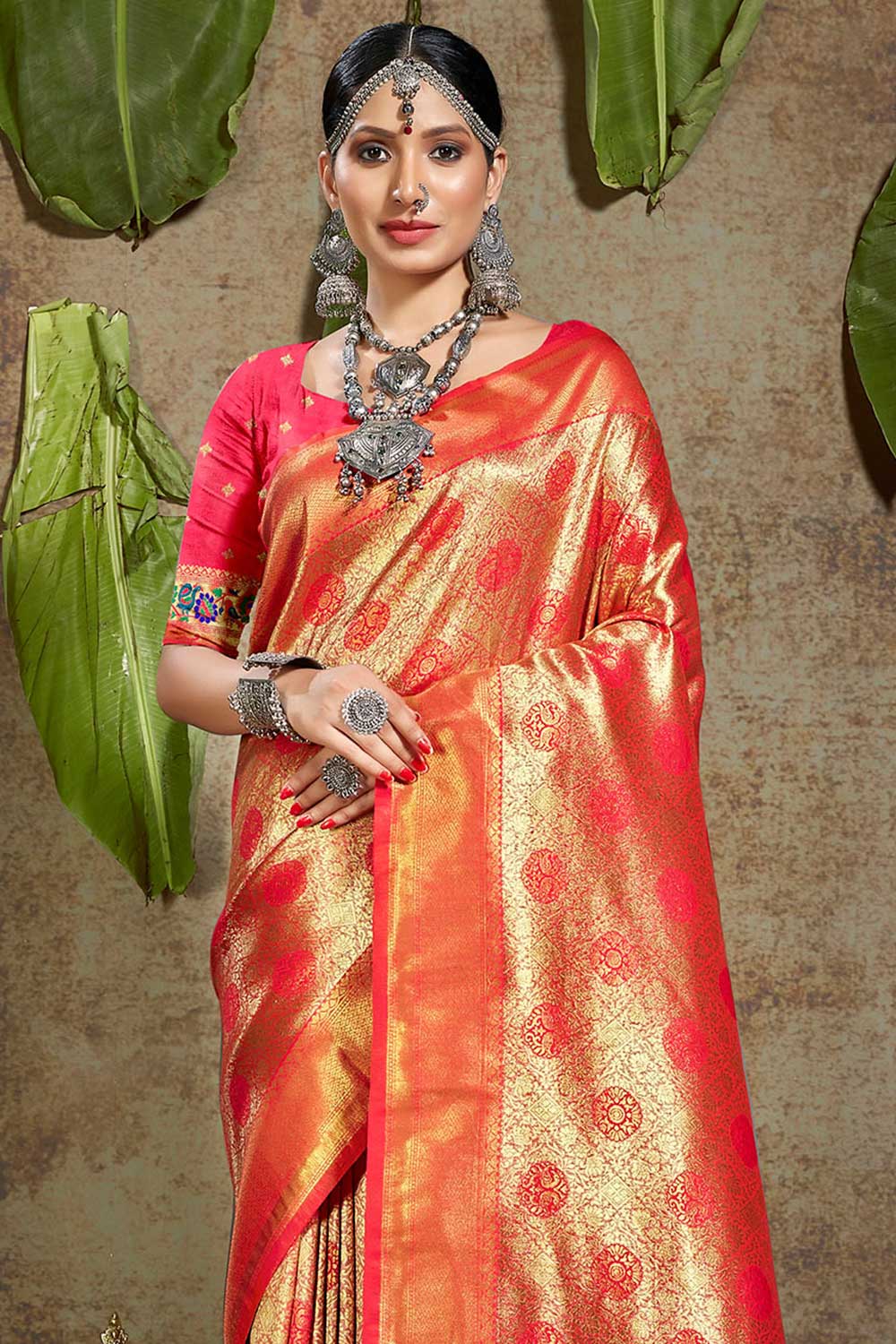 Chanda Red Paithani Art Silk One Minute Saree