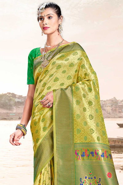 Sonam Green Paithani Art Silk One Minute Saree