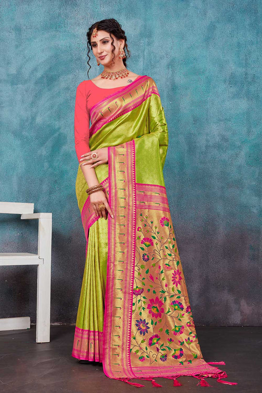 Mia Green Paithani Art Silk One Minute Saree