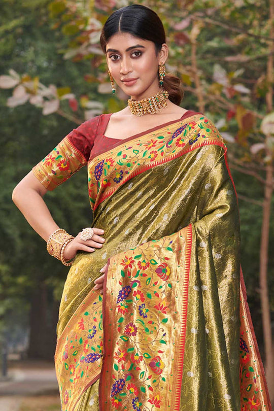 Anya Green Paithani Art Silk One Minute Saree