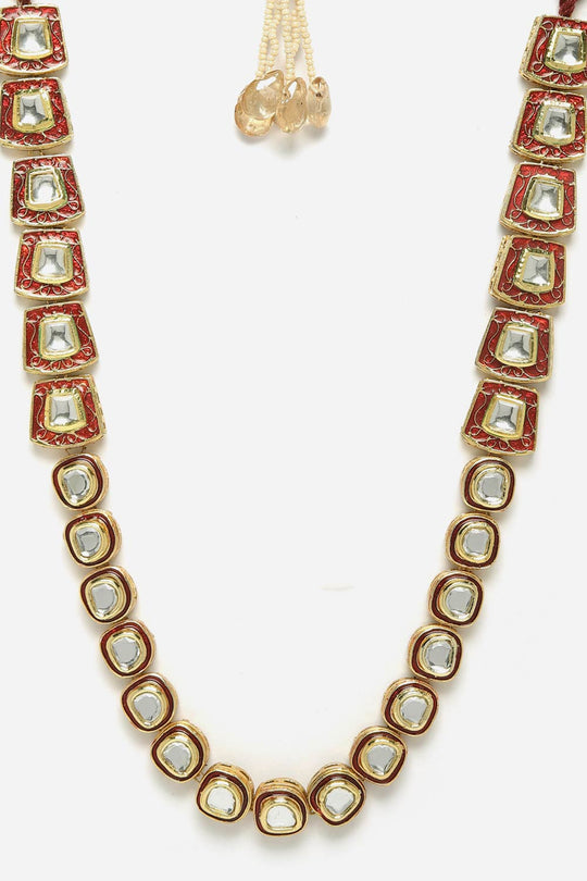 Camran Red & Gold Kundan with Pearl and Ruby Necklace