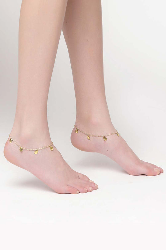 Merin Silver Gold-Plated Dangler Anklet