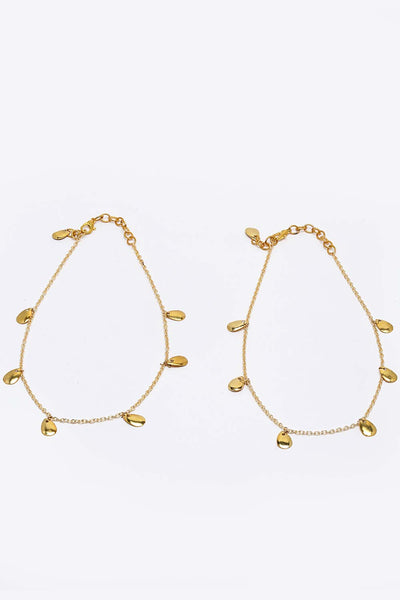 Merin Silver Gold-Plated Dangler Anklet