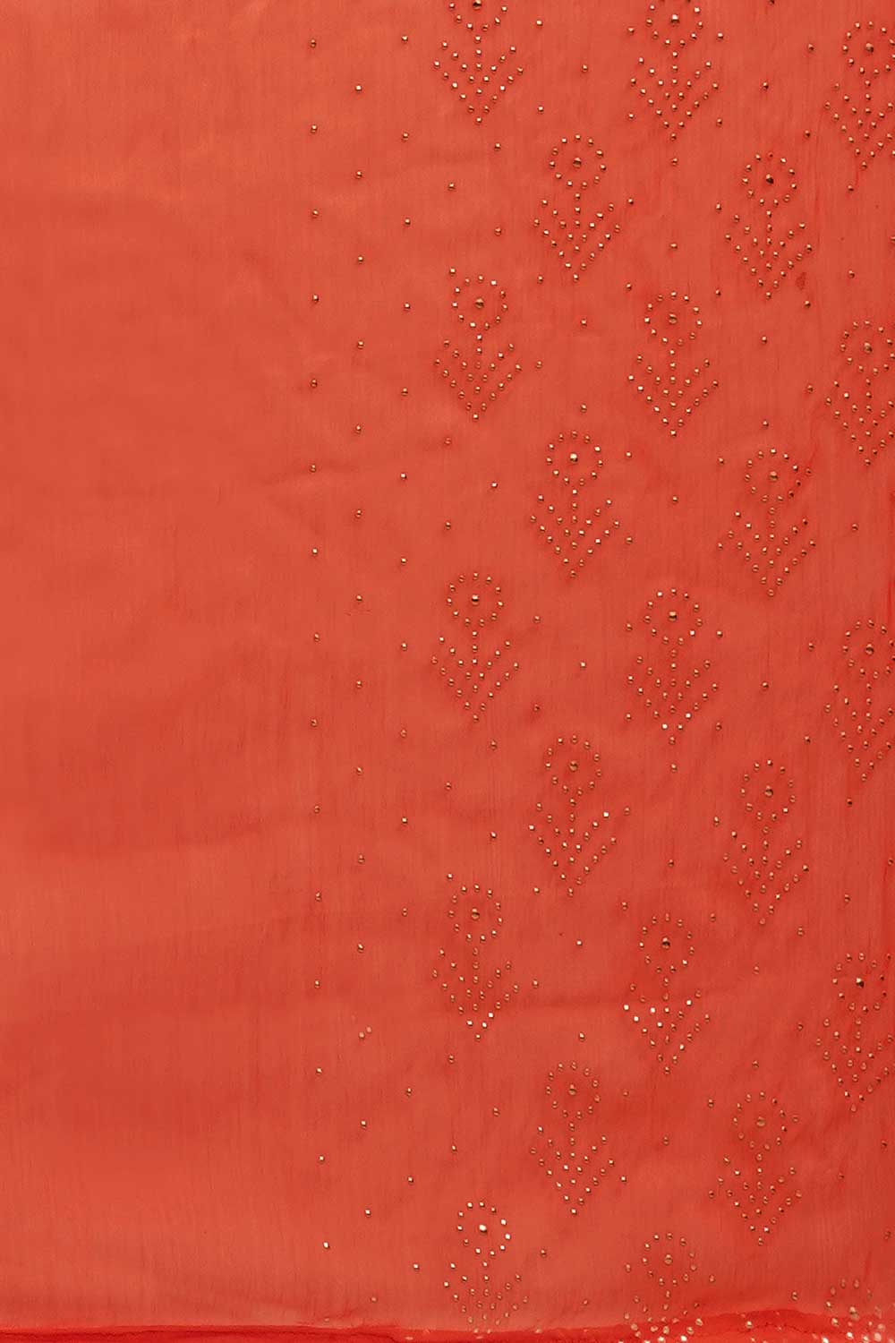 Sita Orange Chiffon Floral Embellished One Minute Saree