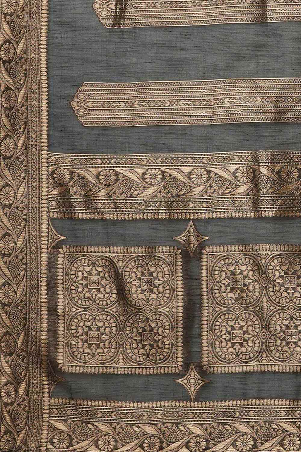 Mindy Black Cotton Silk Striped Woven Design Banarasi One Minute Saree