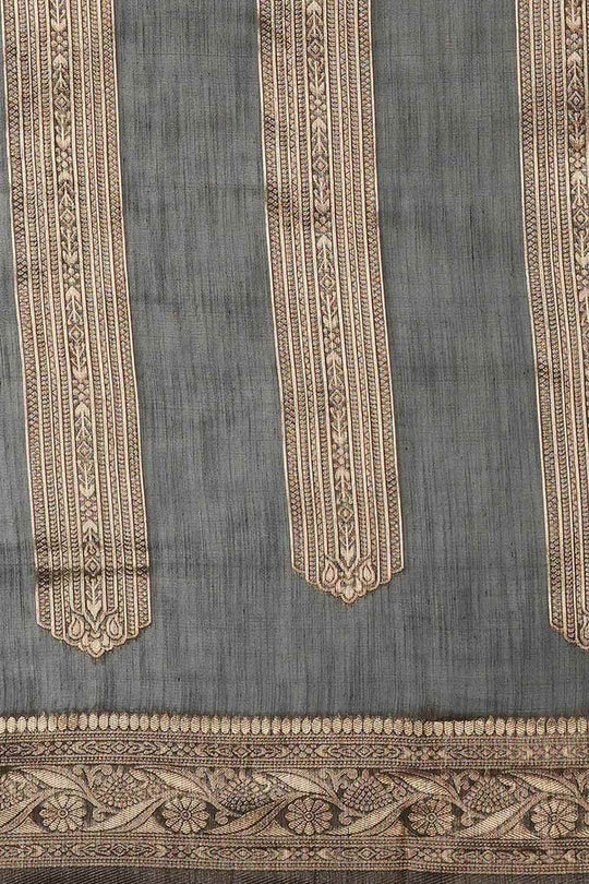Mindy Black Cotton Silk Striped Woven Design Banarasi One Minute Saree