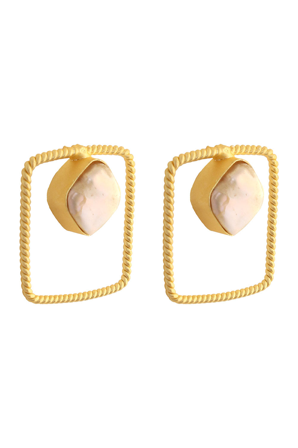 Lainie Gold-Plated Contemporary Baroque Earrings