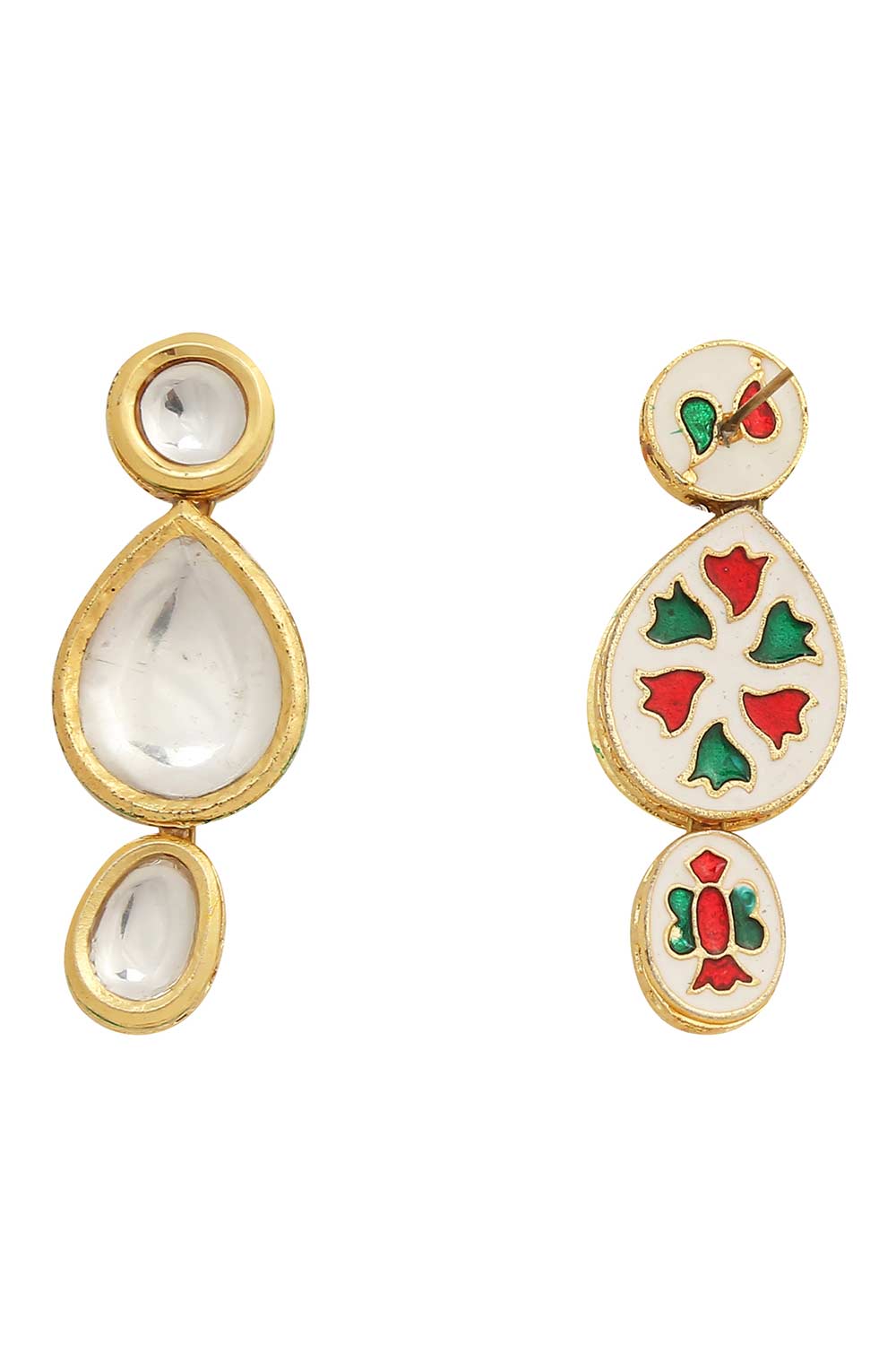 Bianka Tear Drop Shaped Kundan Earrings