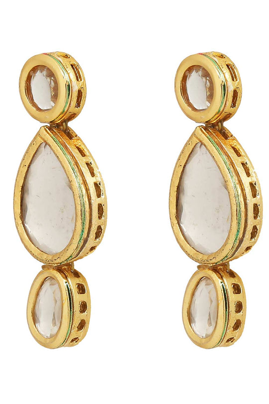 Bianka Tear Drop Shaped Kundan Earrings