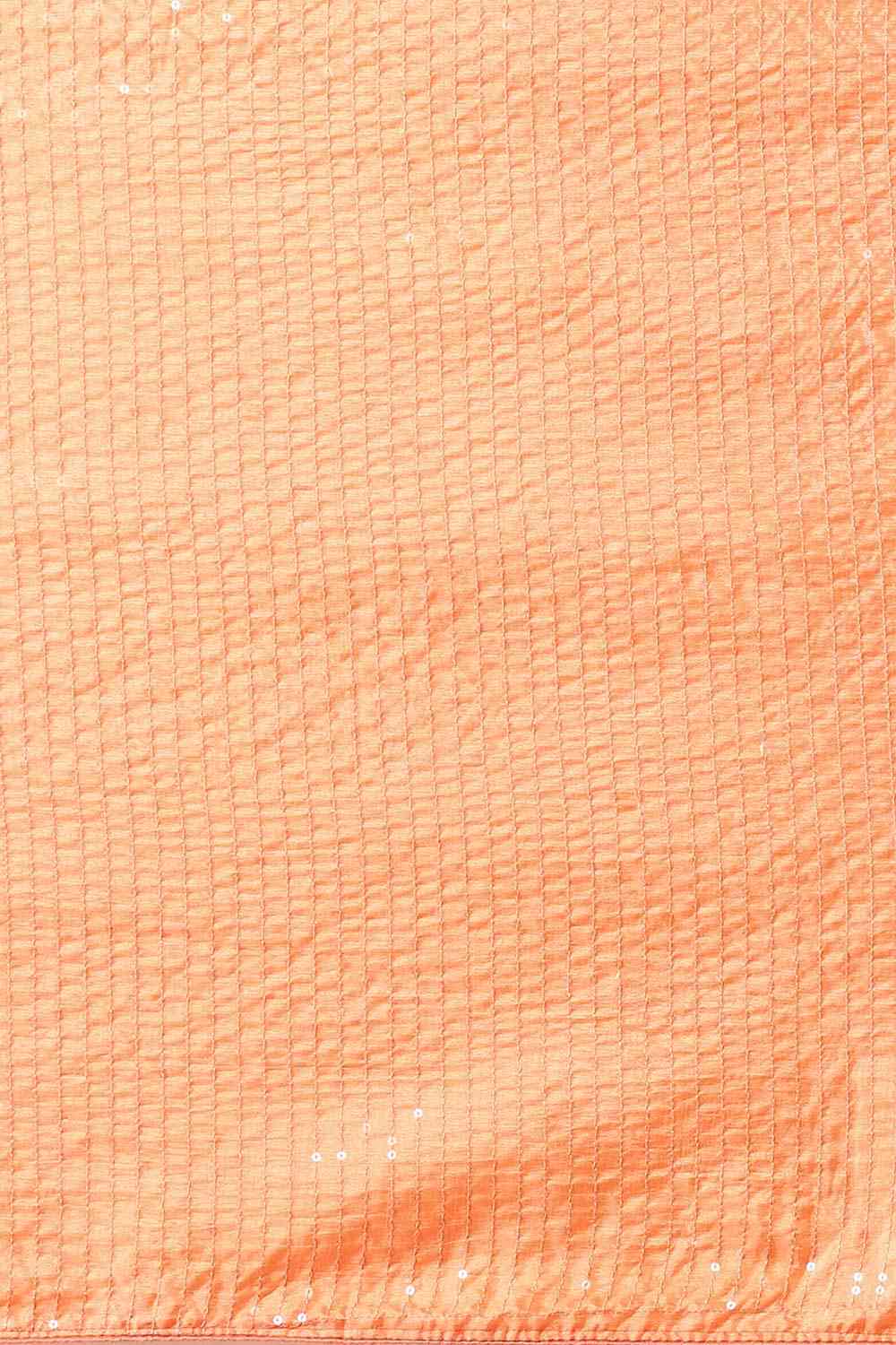 Buy Peach Dola Silk Striped Sequin One Minute Saree Online - Front