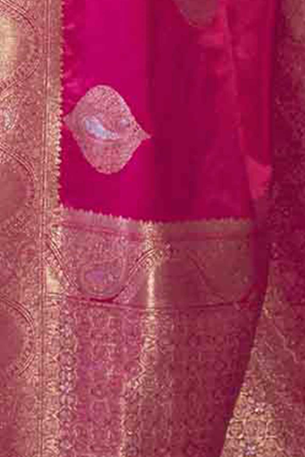 Buy Pink Art Silk Bagh Design One Minute Saree Online - Side
