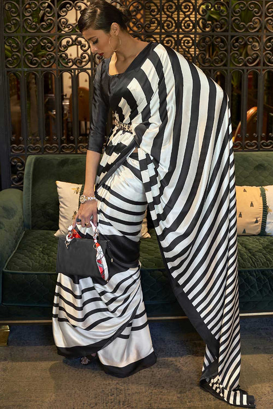 Crepe Multi-Color Printed One Minute Saree