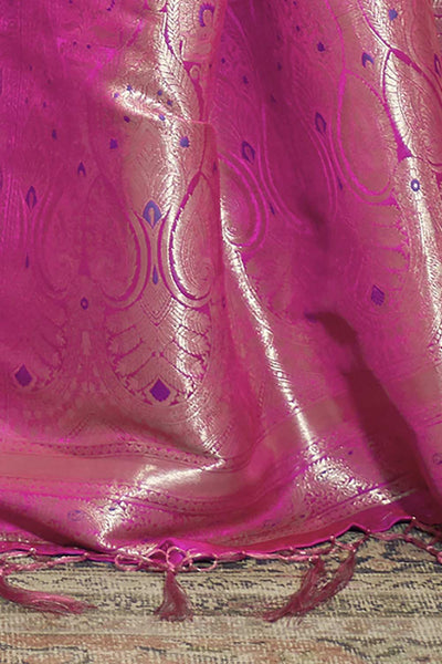 Buy Purple Art Silk Leheriya Design One Minute Saree Online - Side