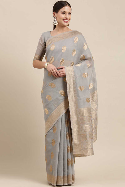 Zoey Grey Bagh Blended Linen One Minute Saree