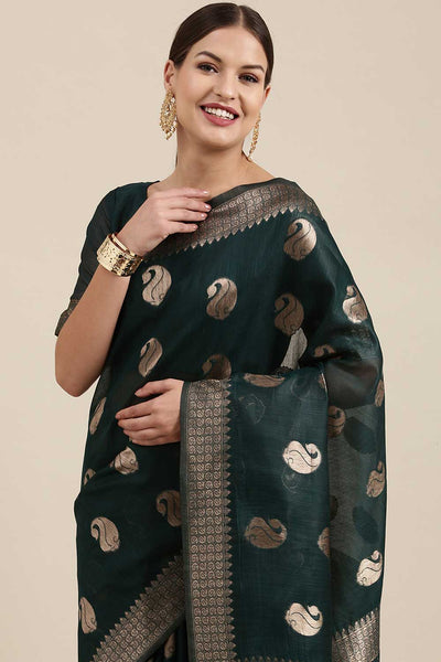 Tanya Green Bagh Blended Linen One Minute Saree