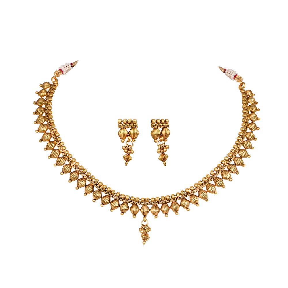 Sita Gold Plated Traditional Design Necklace & Earring Set