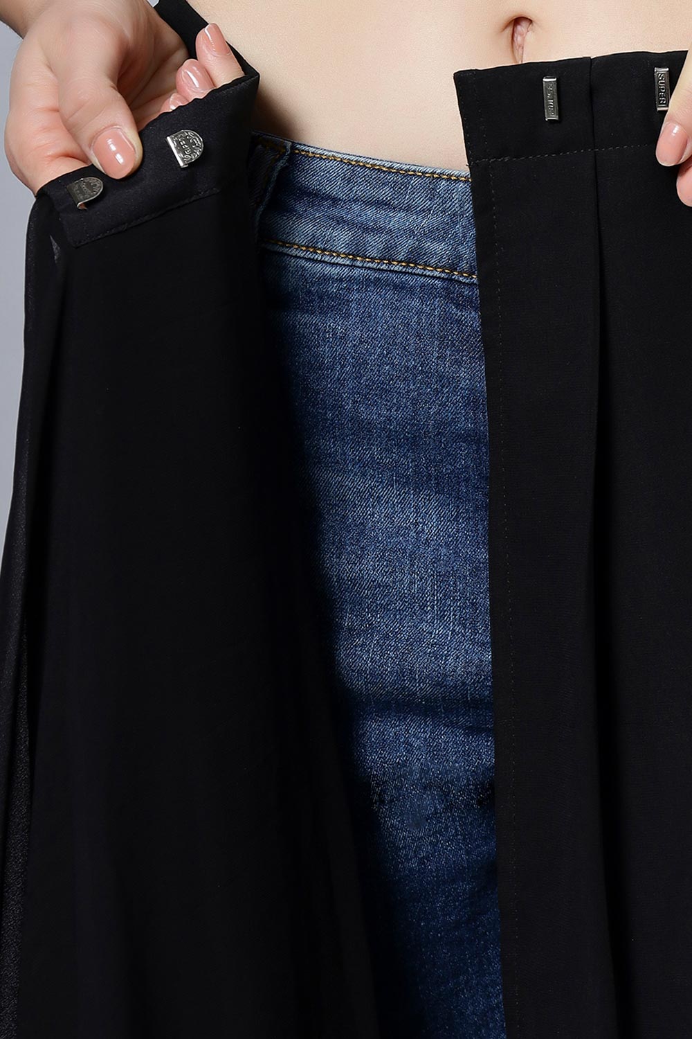 Anna Black Faux Georgette Sequins One Minute Saree