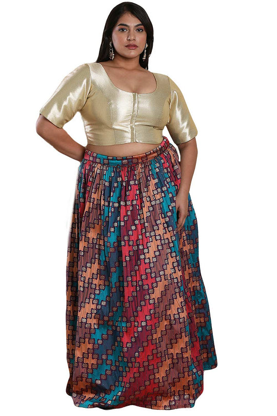 Buy Gold Shimmer Readymade Saree Blouse Online - One Minute Sareee