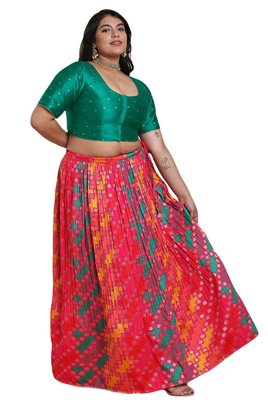 Buy Rama Green Brocade Readymade Saree Blouse Online - One Minute Sareee