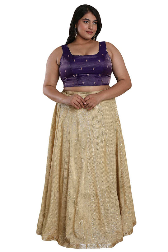 Buy Brinjal Tissue Readymade Saree Blouse Online - One Minute Sareee