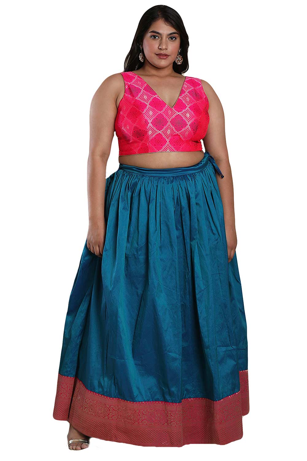 Buy Pink Brocade Readymade Saree Blouse Online - One Minute Sareee