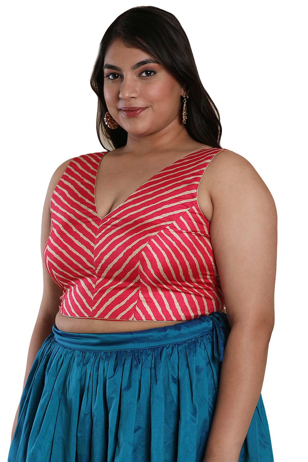 Buy Pink Silk Blend Readymade Saree Blouse Online - One Minute Sareee