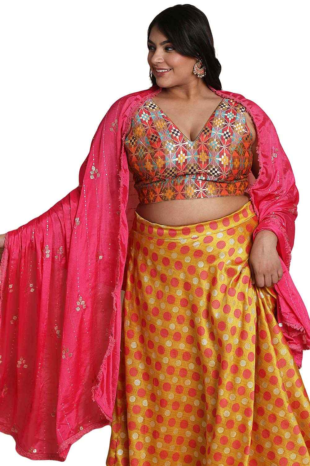 Buy Multicolor Brocade Readymade Saree Blouse Online - One Minute Sareee