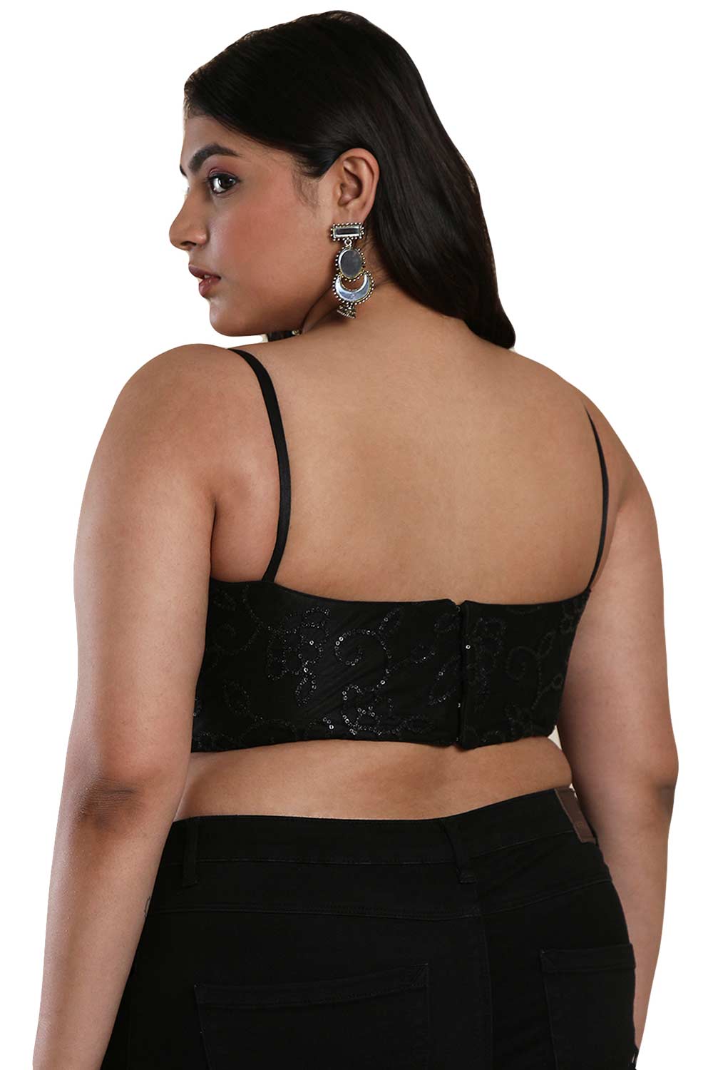 Buy Black Net Readymade Saree Blouse Online - One Minute Sareee