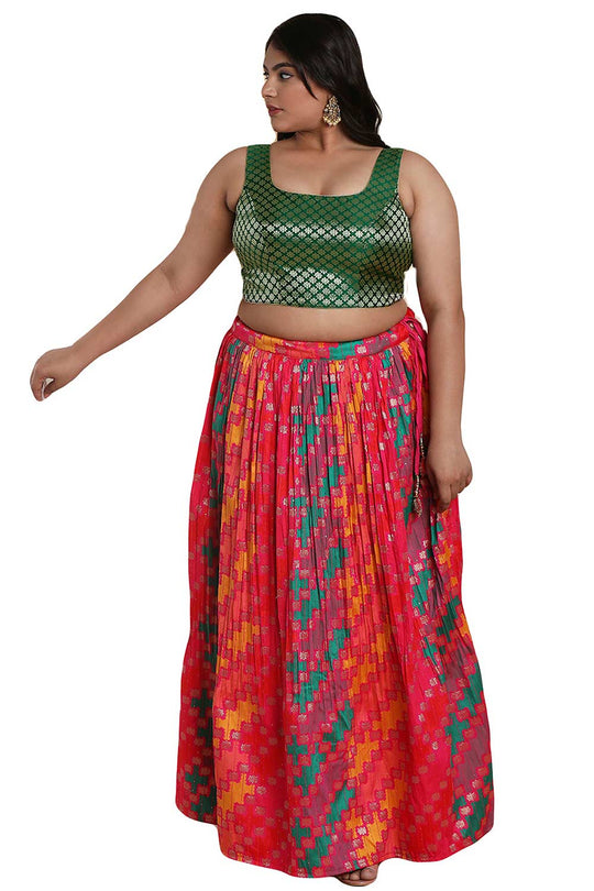 Buy Green Brocade Readymade Saree Blouse Online - One Minute Sareee