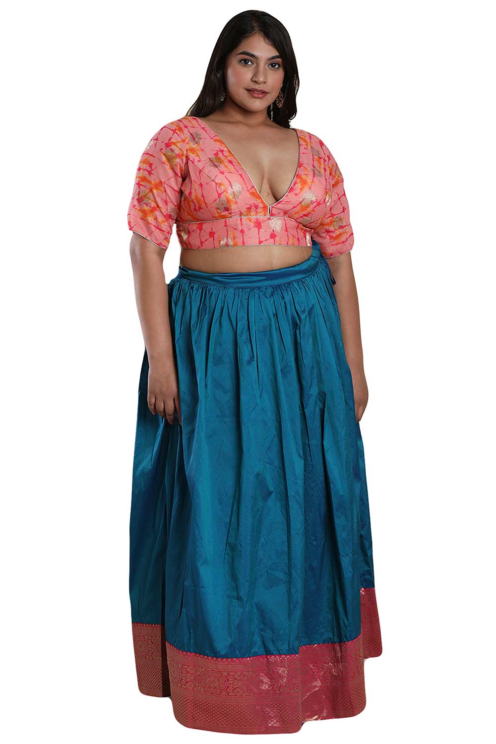 Buy Pink Brocade Readymade Saree Blouse Online - One Minute Sareee