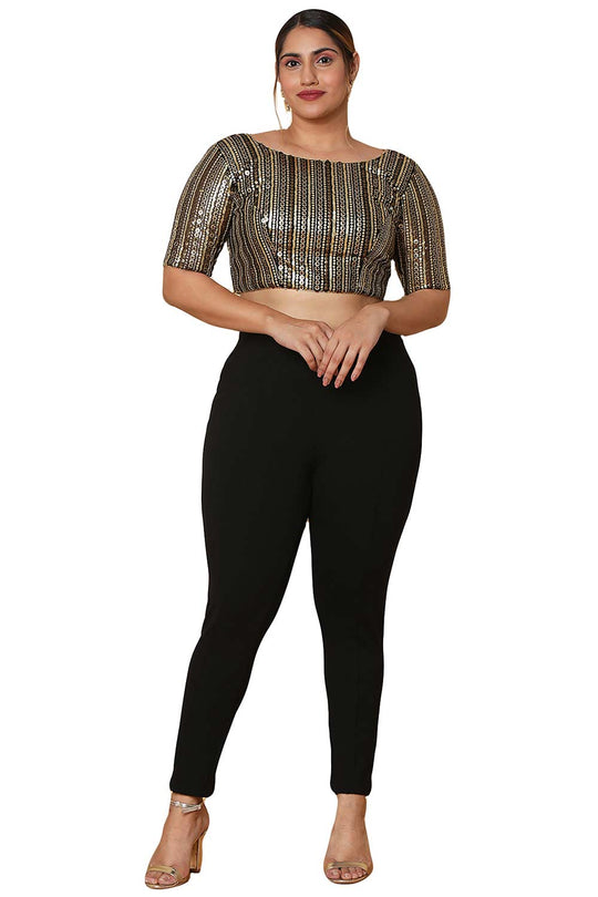 Buy Black Net Readymade Saree Blouse Online - One Minute Sareee